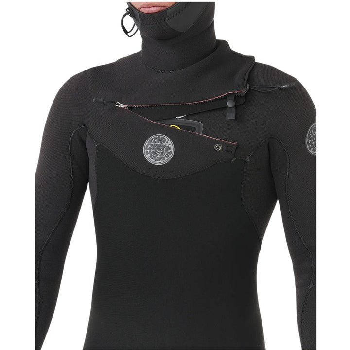 Black wetsuit with brand logo on a white background
