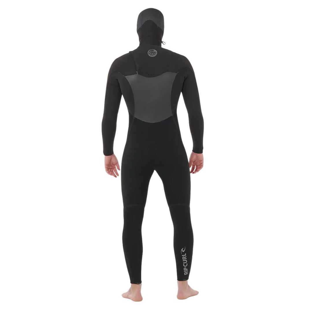 Black wetsuit with hood on a white background