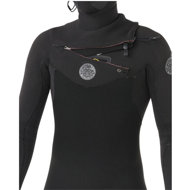 Black wetsuit with brand logo on a white background