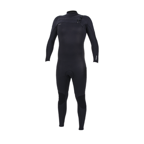 Black O'Neill Hyperfreak 5/4+mm Mens Wetsuit with a Chest Zip