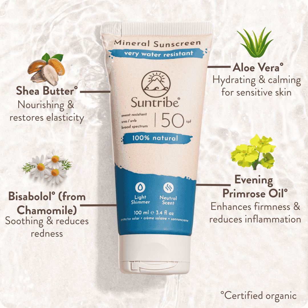 Suntribe Active Natural Mineral Sunscreen 100ml SPF50