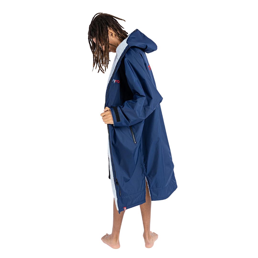 Dryrobe Advance Umkleidemantel mit langen Ärmeln – Navy/Grau 