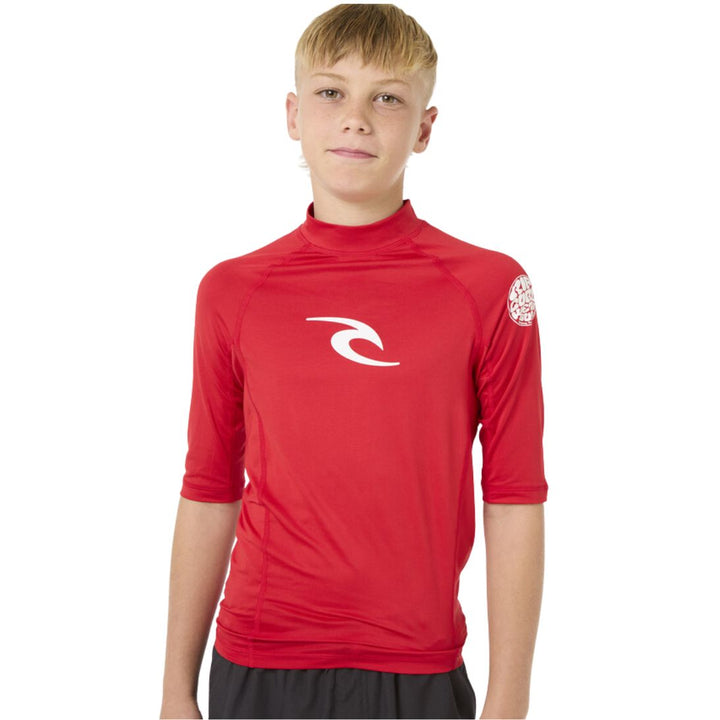 Rip Curl Kids Brand Wave Short Sleeved Rash Vest