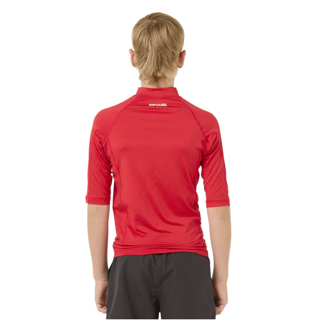 Rip Curl Kids Brand Wave Short Sleeved Rash Vest