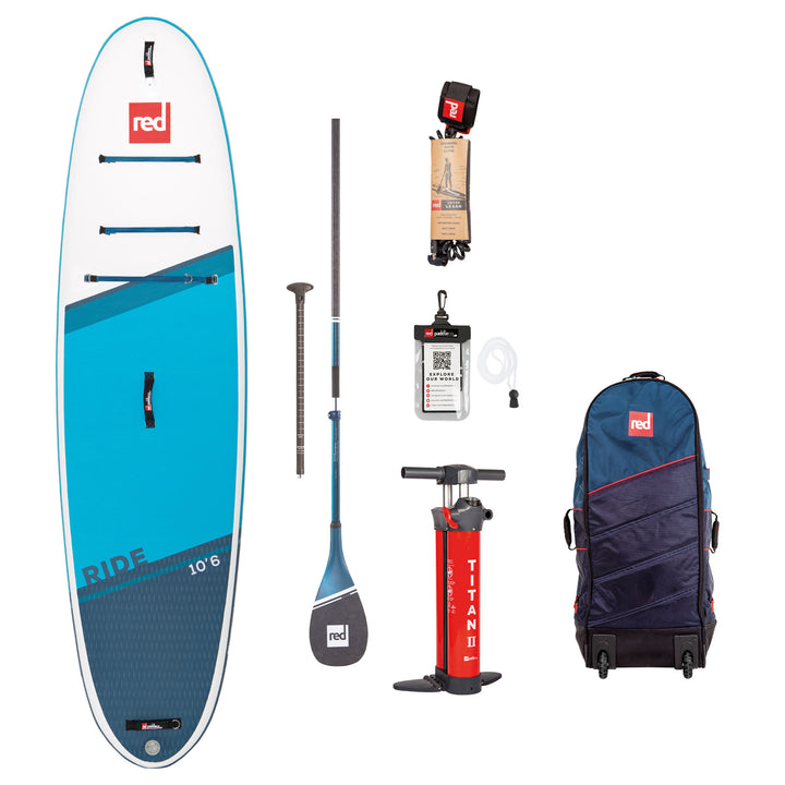 Red Paddle 10ft 6in Ride Hybrid Tough Inflatable Paddle Board Package