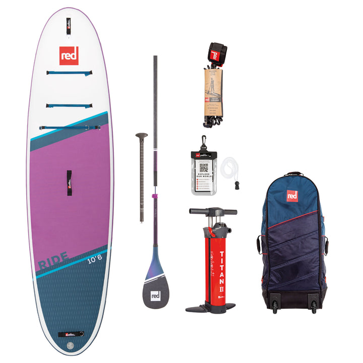 Red Paddle 10ft 6in Ride Hybrid Tough Inflatable Paddle Board Package